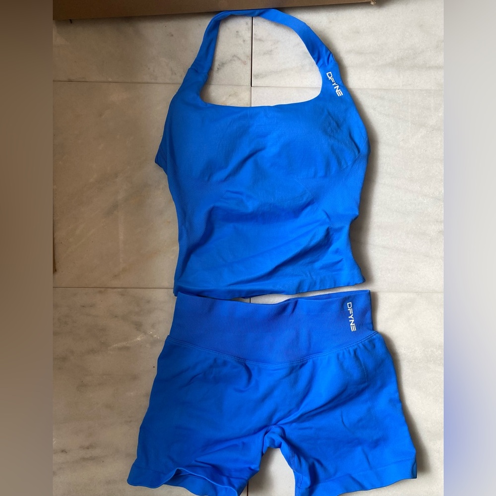 DFYNE Bright Blue Athletic Set (Tank/Shorts)
